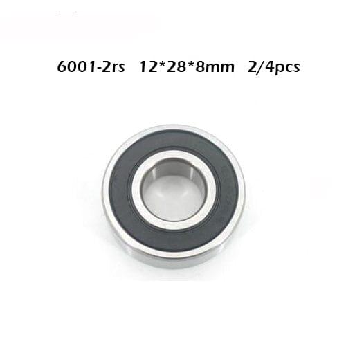 Free shipping 2/4PCS 6001 6001rs 6001RS 6001-2RS Deep Groove Ball Bearing 12X28X8mm Ball Bearing