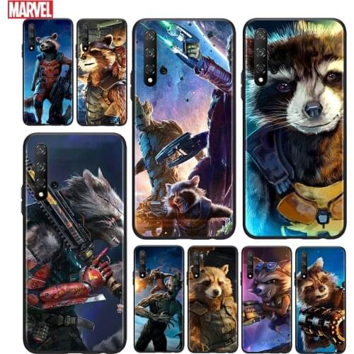 Marvel Rocket Raccoon Bear For Huawei Honor 10 20 30 10i 20i 30i 10X V20 V30 20S 30S 30i X10 Pro Lite Black Phone Case