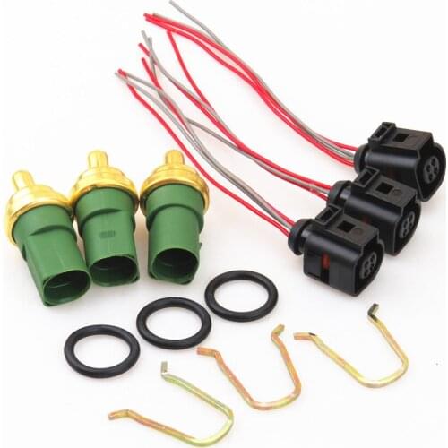 TUKE 3 Set Engine Water Temperature Sensor & Plug VW For Jetta 5 Passat B6 Beetle Jetta Golf A4 A6 Q5 059 919 501 A 4B0 973 712