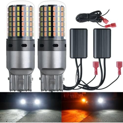 DRL Turn Signal PY21W P21W LED Dho Canbus BA15S BAU15S T20 7440 W21W 3156 3014 120smd Dual Mode Daytime Running Light DC12V
