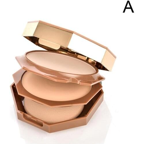 30g Double-layer Powder Makeup Dry And Wet Powder Lasting Concealer Control Cake Powder Waterproof Tools Makeup Moisturizin P4E2
