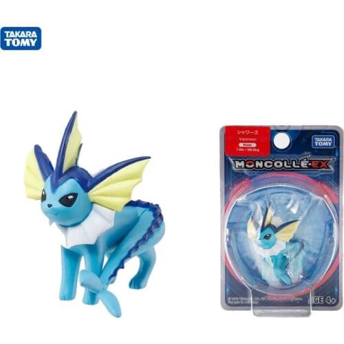 Takara Tomy Pokemon Vaporeon Action Figure Cute Mini Cartoon Animal Model Kawaii Anime Toys for Children Christmas Birthday Gift