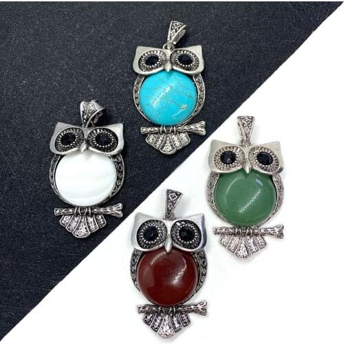 Hot Sale Exquisite Natural Shell Owl Shape Abalone Shell Pendant Making DIY Necklace Accessories Pendant Making Jewelry 27x51mm