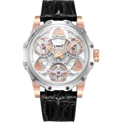 HANBORO Men's Watch With Leather Strap