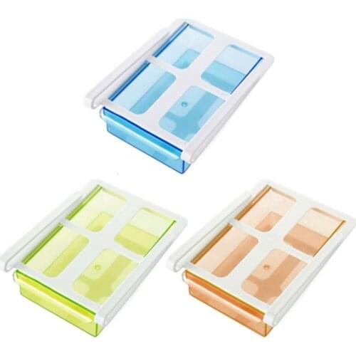 Refrigerator Clapboard Layer Storage Drawer Rack Fresh-keeping Fridges Sliding 94PF