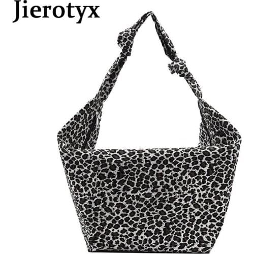 JIEROTYX Fashion Large Leopard Print Handbag Women Canvas Shoulder Bag Women Tote Designer Female Hobos Bag Big Shopping