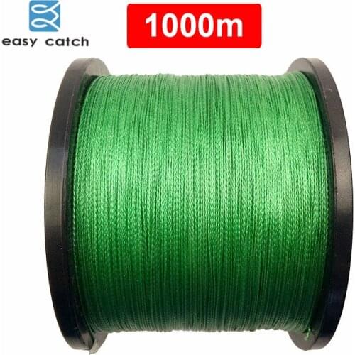 Easy Catch 1000m 1100 Yards 100% PE Braided Fishing Line Green Braid Multifilament Super Strong Fishing Lines 15LB-100LB