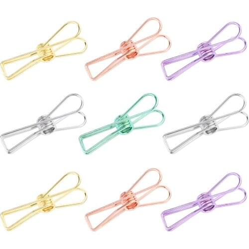 LMDZ 5 / 10pcs Hollow Fishtail Clip 5 Colors with Good Spring Tension Handmade Metal Clip Suitable for DIY Handicraft Lovers