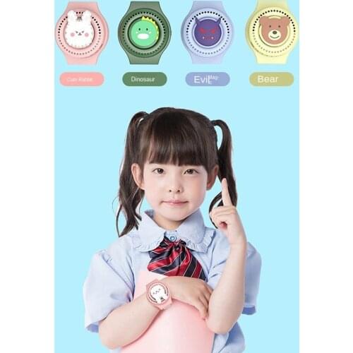 Cute 3 Gears Adjustable Wrist Watch Fan Portable Bladeless USB Rechargeable Air Cooling Summer Personal Fan for Students Kids