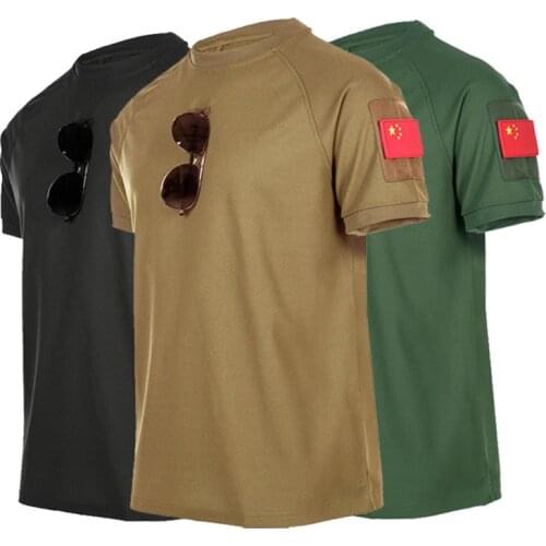Men Tactical Outdoor Sport T-Shirts Military Hiking Tee Shirt Special Army Loose Cotton Breathable Quick Dry Short Sleeve Solid