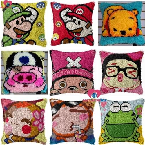 Latch Hook kits Cushion cartoon cross stitch latch hook pillow klink haak kleed foamiran for needlework point de croix tapis