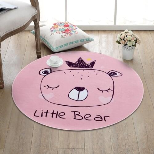 Simplicity Cartoon Multi-size Round Carpets For Living Room Crawl Tapete Fashion Kids Baby Rugs Non-slip Game Floor Bedroom Mat