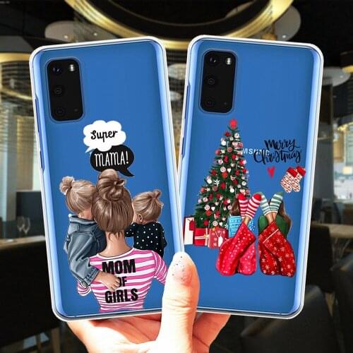 Merry Christmas Mama Girl Boy Baby Soft Silicone Phone Case Cover For Samsung S20 FE Ultra S10 Lite S9 S8 Plus S7 Edge S10E