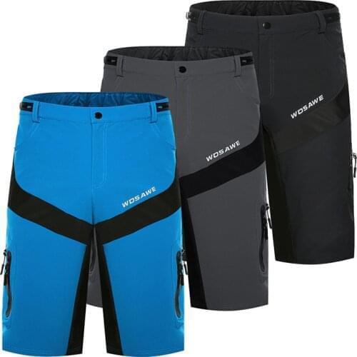 Wosawe Sports Shorts Breathable Comfortable Reflective Strip Adjustable Waist Waterproof Cycling Shorts