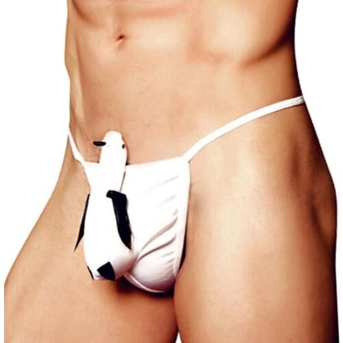 Mens Funny Cartoon Penguin Thong G-String Pants Underwear Sexy Brief Cosplay for Lingerie Night Bedtime Surprise Self Enjoyment