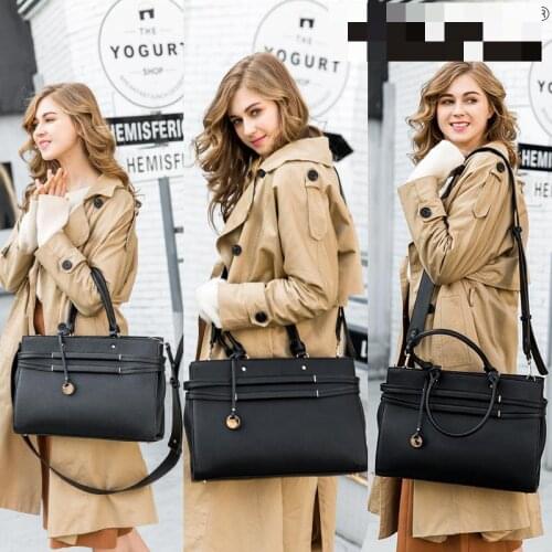 Fashion Work Document Notebook Totes Laptop Shoulder Messenger Bag Multifunctional Business & Leisure Bags Black for Office Lady