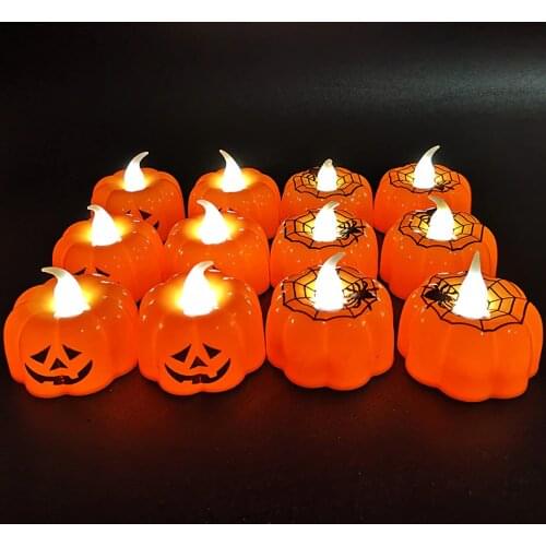 Halloween Candle Light LED Colorful Candlestick Table Top Decoration Pumpkin Party Happy Halloween Party Home Decor