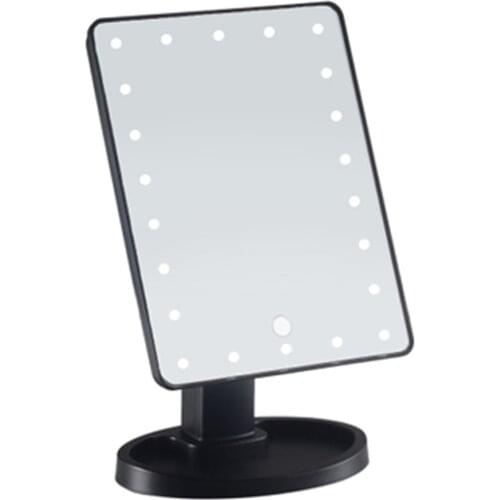 360 Degrees Rotation Makeup Mirror 16/22 LED Adjustable Touch Screen Cosmetic Beauty Desktop Vanity Table Stand Mirrors