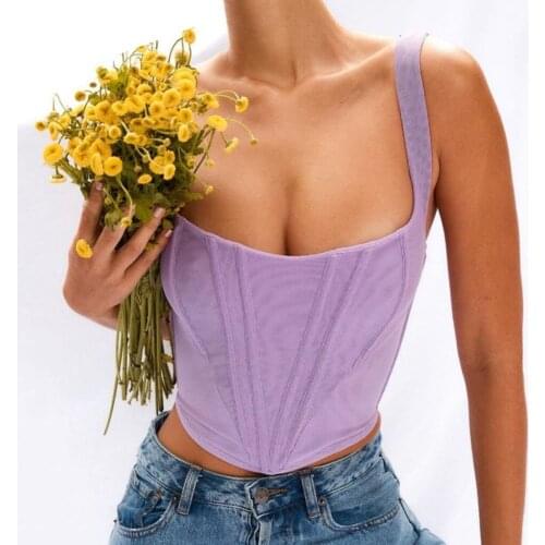 High Quality Sexy Corset Summer Crop Top 2021 New Arrivals Y2k White Top Lined White Women Tops Cropped Streetwear Party Club