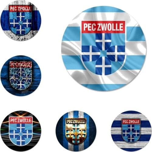 58mm PEC Zwolle Netherlands Football Logo Icons Pins Badge Decoration Brooches Metal Badges For Clothes Backpack Decoration