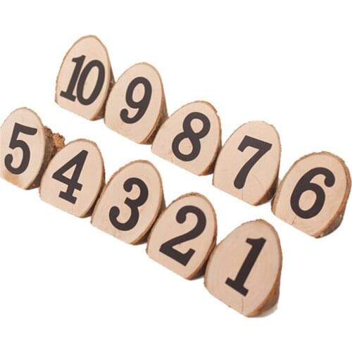 10 Pcs/lot Creative original ecological Wood Paper Clip For Album Message Natural Wooden with Number Clips Decoration Clips Pegs