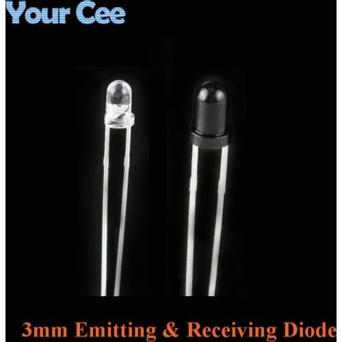 LED 3mm 940nm IR Infrared Emitting & Receiving Diode Round Tube Light Flame Sensor For Diy Electronic