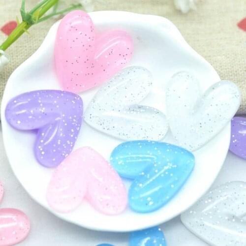 12PCS 26mm Mixed Color Resin Flat back Heart|Resin Home Party Decoration Heart|D.I.Y Crafting Embellishments