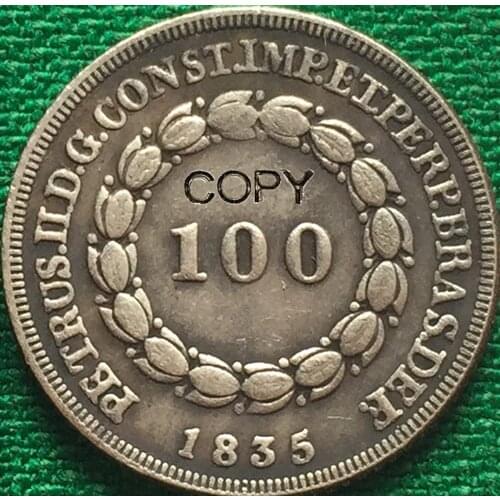 1835 Brazil 100 Reis coins COPY