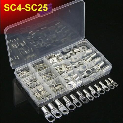 220x Wire Ring Terminals Tinned Copper Cable Lug Connector + Heat Shrink