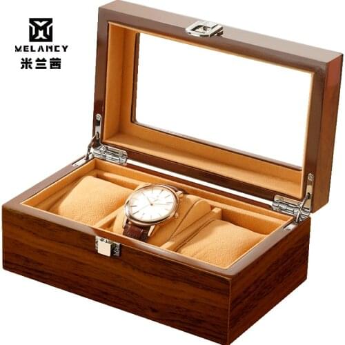 3 Grids Retro Red Wooden Watch Display Case Durable Packaging Holder Jewelry Collection Storage Watch Organizer Box Casket
