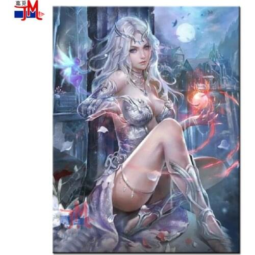 5D Diamond Painting Cartoon Girl Fairy DIY Full Drill Cross Stitch Diamond Embroidery Custom Photo Mosaic Anime Woman Wall Art