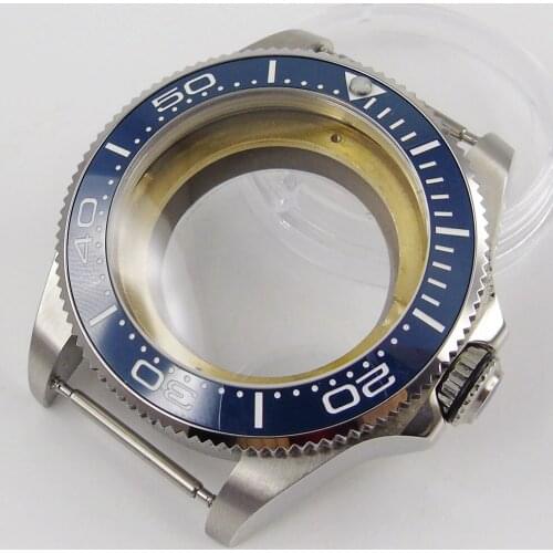 Fit NH35 Automatic Movement New 43mm Watch Case with Transparent Backcover Rotating Bezel