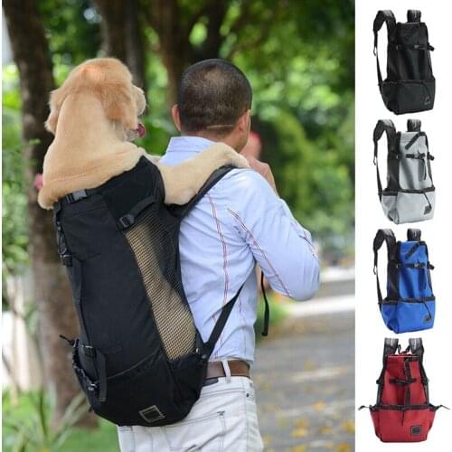 Pet Travel Carrier Bag Puppy Dog Leg Out Backpack Polyester Dual-Shoulder Bag For Hiking Camping Dog Outdoor Carrier Supplies