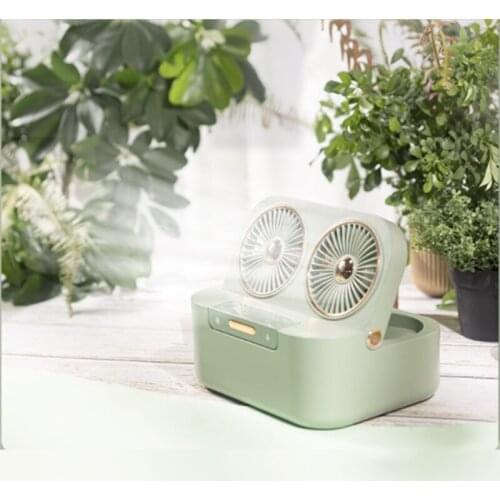 Double Leaf Spray Fan Usb Desktop Air Conditioning Fan Portable Water-Cooled Spray Electric Fan Cooling And Humidifying Small