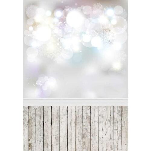 Background photography christmas Blue pink Bokeh Bubble snowflake wood floor photo Backdrop Children baby props Studio Photo