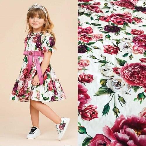 26 Styles of D Brand Natural 100% Cotton Peony Printed Cotton Fabric Fashion Dress Handmade DIY Fabric Wholesale Cotton Cloth