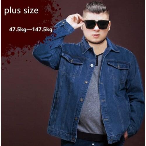Plus size 8XL 150cm chest mens travel Washing clothing man Cowboy Slim coat male denim outerwear hiking male jacket clothes
