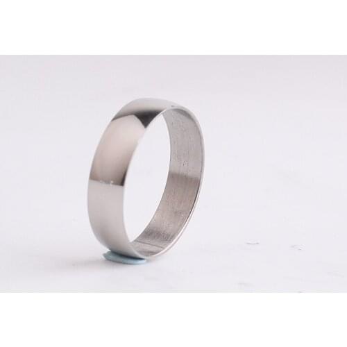 6mm silver color Smooth 316l Stainless Steel finger rings for men women wholesale