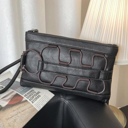 Luxury Designer High Quality PU Leather Clutch Bag 2021 New Mens Business Wallet Fashion Card Pocket Casual Travel Zipper Purse