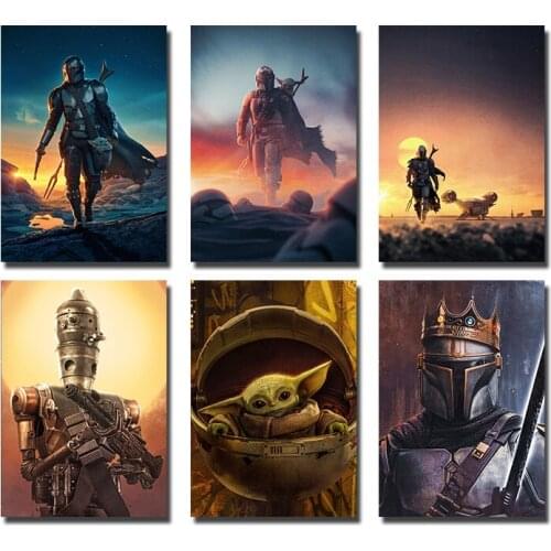 5D DIY Diamond Painting Star Wars Popular TV Series The Mandalorian Kit Full Drill Embroidery Mosaic Art Rhinestones Home Decor