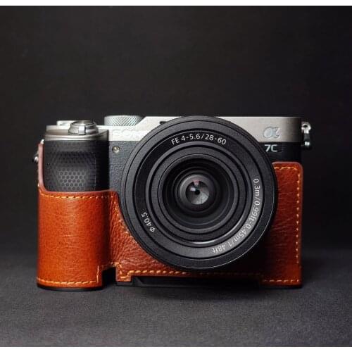 Genuine Leather Camera Half Case Dovetail Plate for Sony A7C