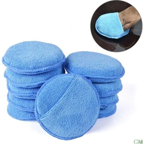 New 1pc Microfiber Wax Applicator Pad 5" Diameter with Finger Pocket Polish Car Wax Apply Remover Buff Pads