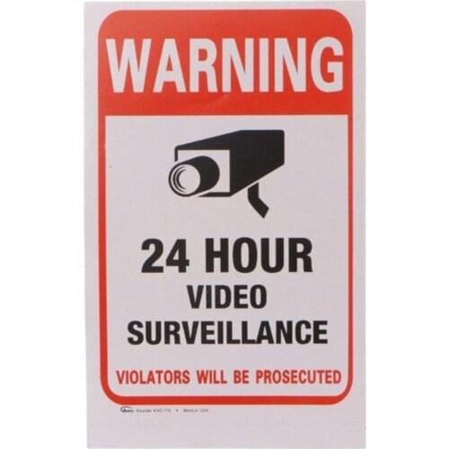 NEW Hot Waterproof Sunscreen PVC Home CCTV Security Sticker Alarm Signs Warning Surveillance Camera Video B2X9
