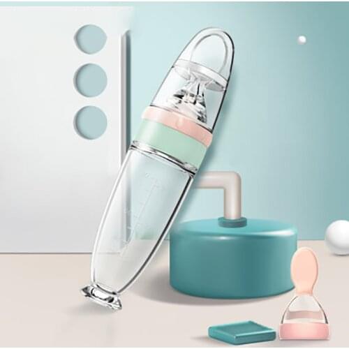 New baby products, baby extruded rice paste bottle, rice paste spoon complementary feeding device, food grade silicone soft head