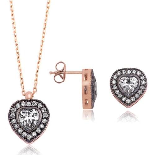 Original silver , Diamond MontuHearted Set ,Most Special Jewelry Sets Suitable and Quality Products Types