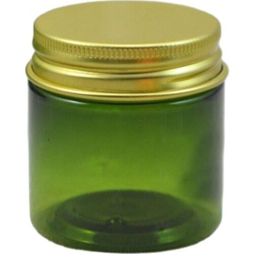 30G 50pcs/lot Plastic Cream Jar with Gold Aluminum Cap, DIY Clear/Brown/Green Refillable Jar, Empty Cosmetic Cream Container