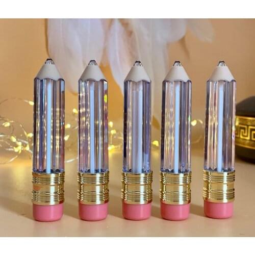 5pcs 5ml Empty Lip Gloss Tube Container Clear Lip Balm Tubes Pencil Shape Lipstick Refillable Bottles Lipgloss Packing Bottles