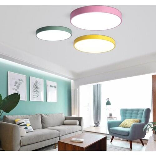 QLTEG LED Ceiling Lights for Bedroom remote control 5cm ceiling lamp LED Modern Acryl Alloy Round for house lighting fixture
