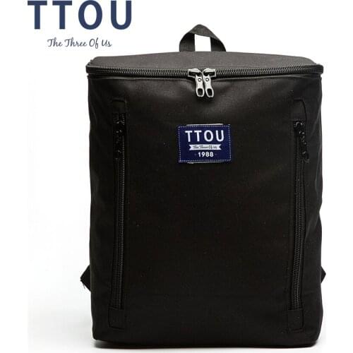 TTOU Design Solid Black Backpack Teenage Girls School Bag Women Backpack Travel Bag Large Capacity