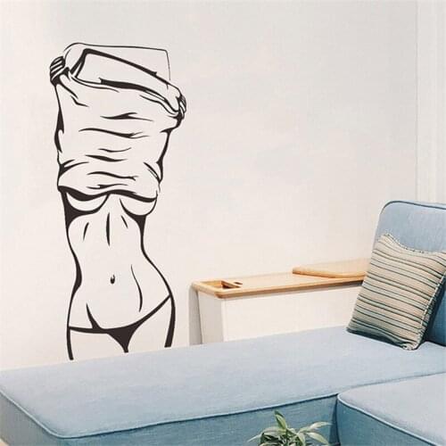 Sexy pretty girl Wall Sticker living room bedroom decoration Mural Art Decals wallpaper home decor Fitness stickers